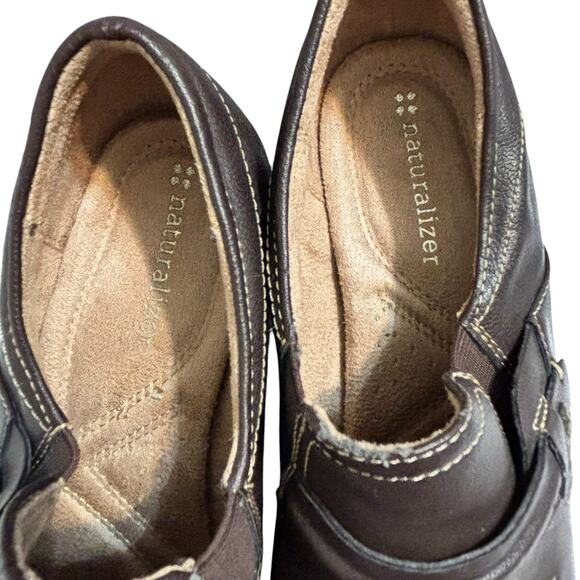 Naturalizer - Women's Kaz Brown Faux Leather Block Heeled Ankle Booties Size 8M - Picture 8 of 9